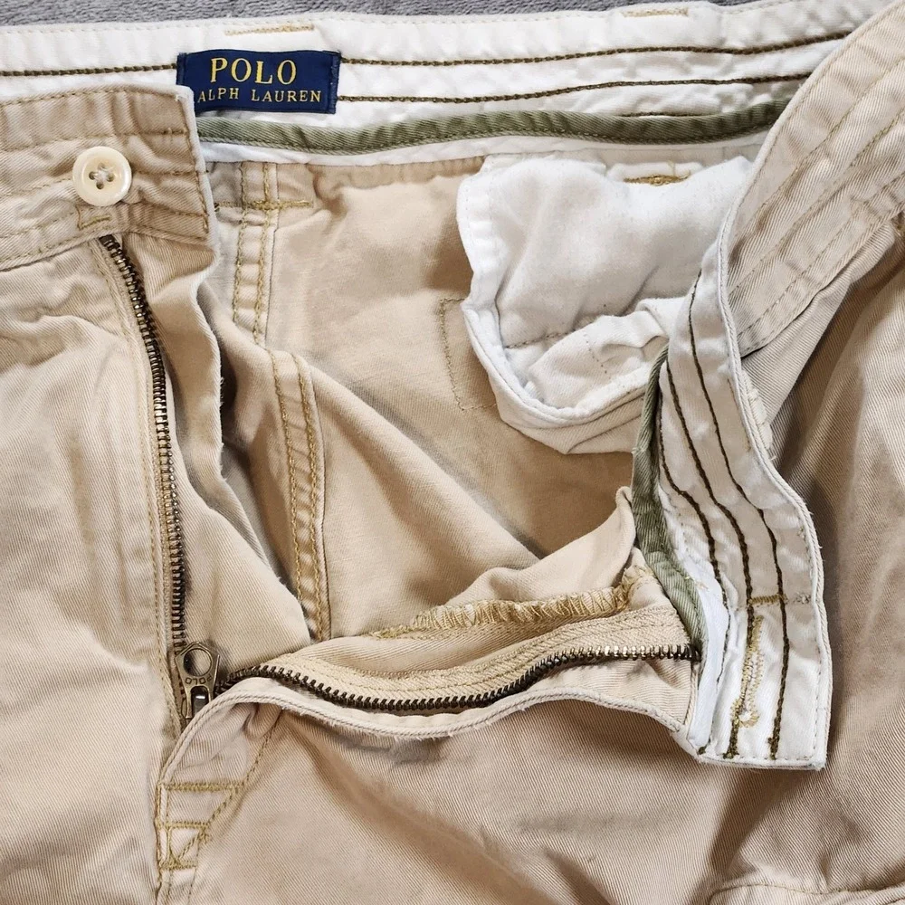 Polo Ralph Lauren Shorts‎ Mens 38 Beige Utility Cargo Vintage